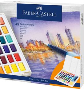 Faber-Castell - Aquarellfarben in Näpfchen, 48er Etui